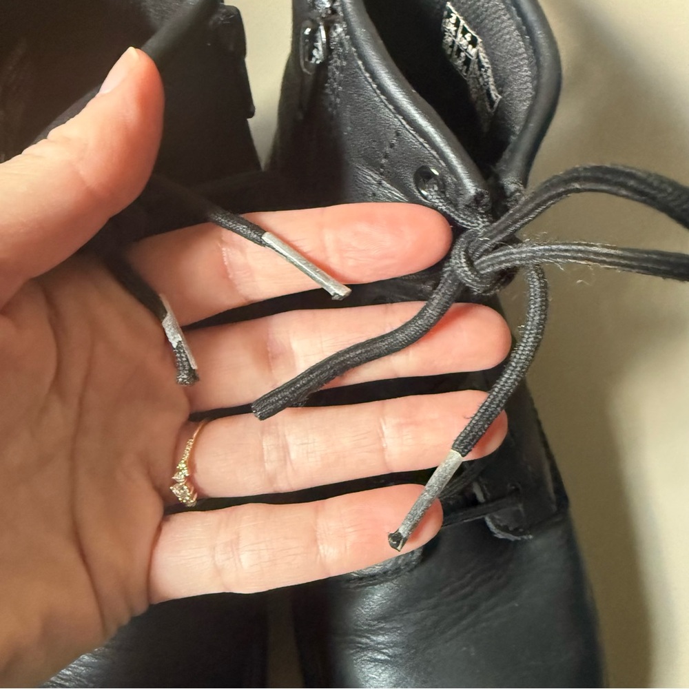 Black Side Zip / Lace up Dr. Martens Boots for Big Girl Size 4 - Picture 3 of 14